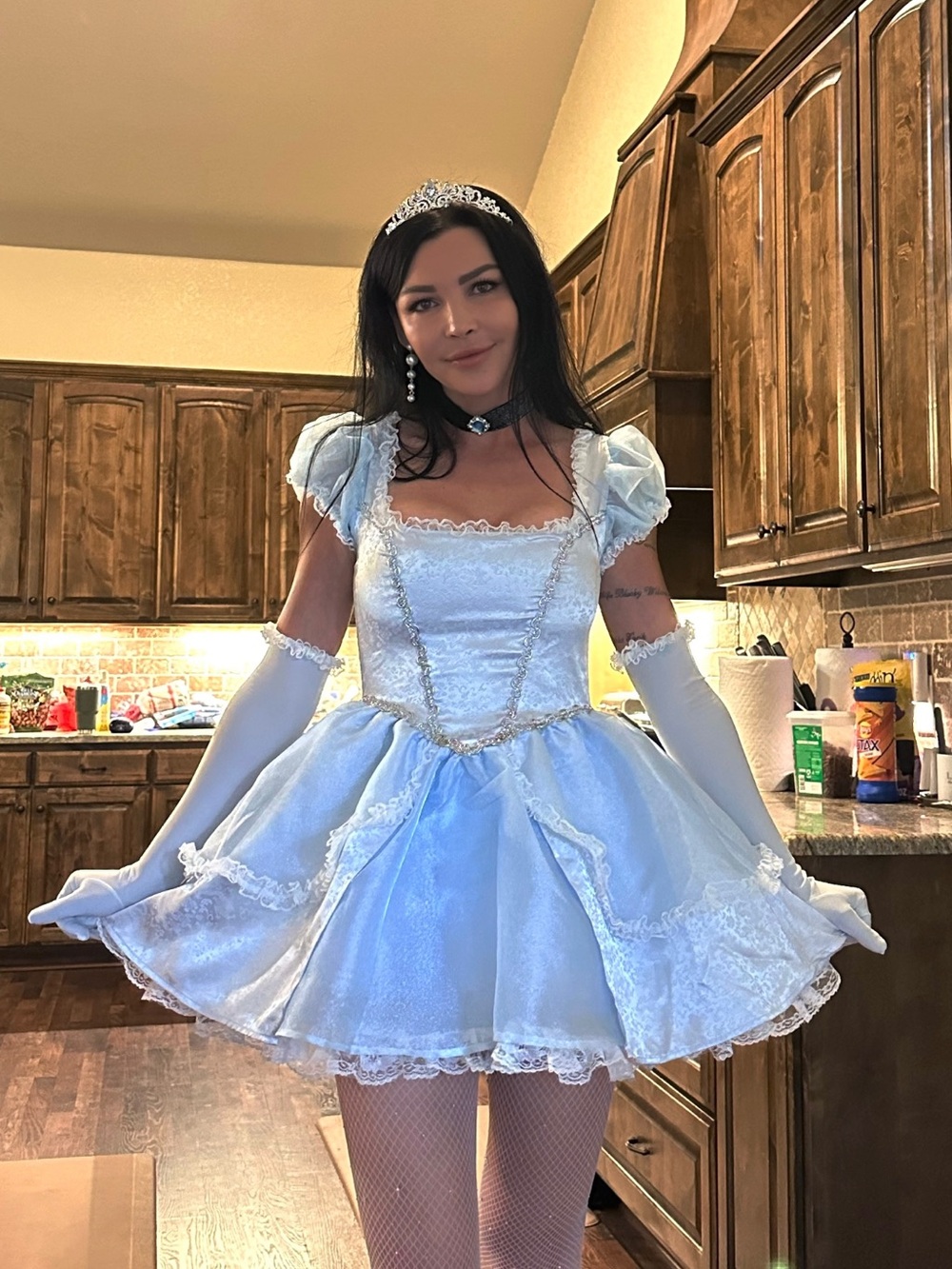 Dolls Kill Light Blue Princess Dress with Tiara